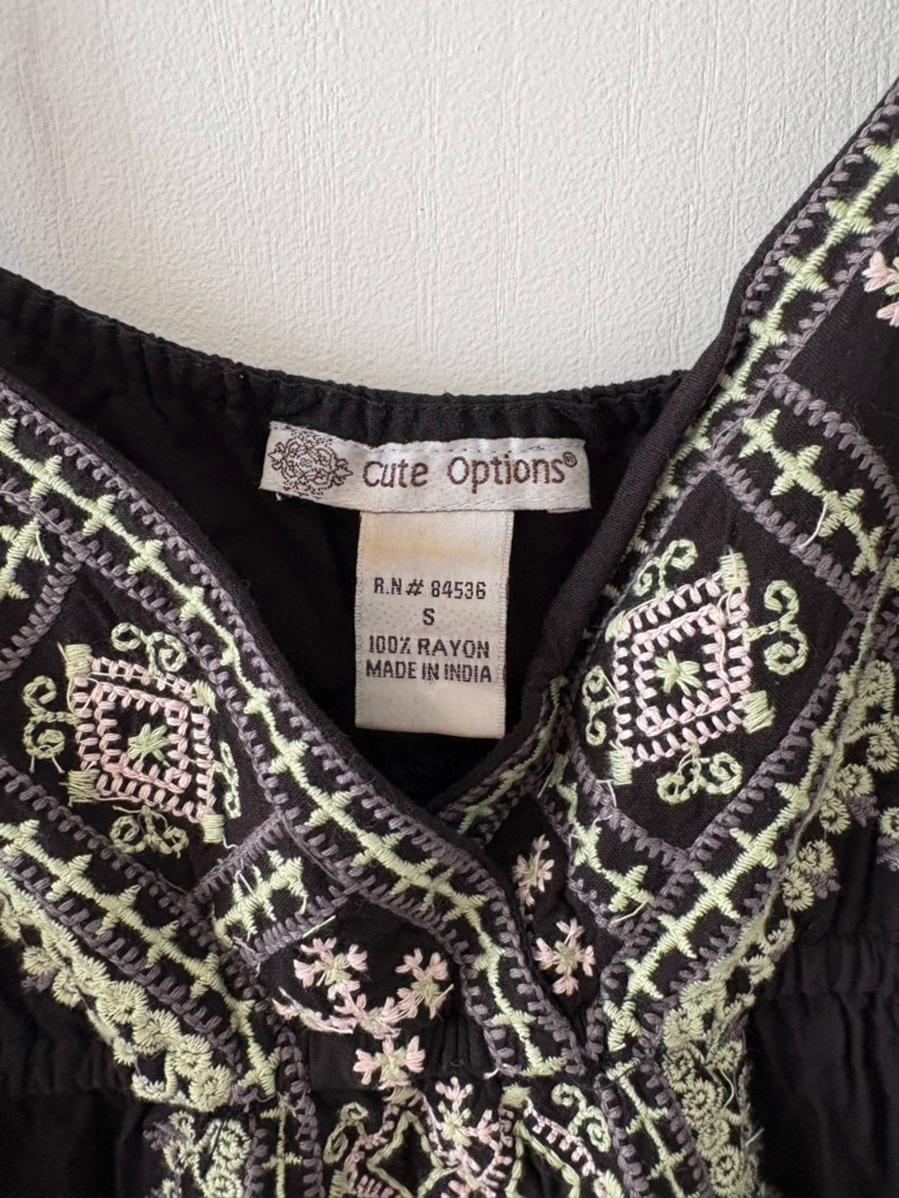 Cute Options Black Embroidered Maxi Dress Women’s Size S - Picture 6 of 11